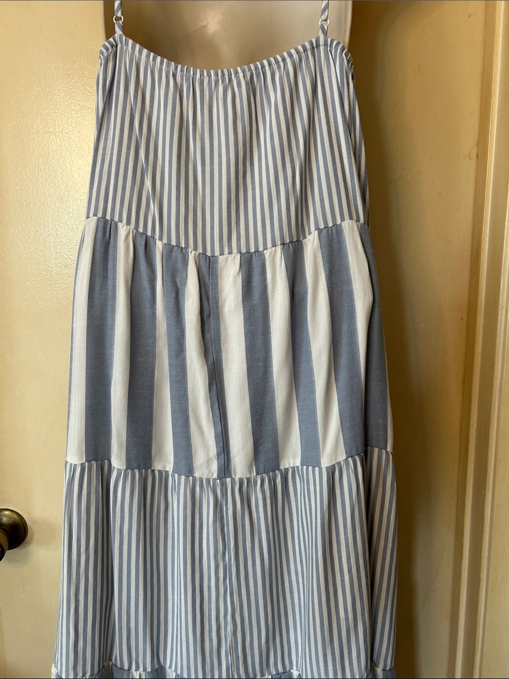Wishlist Blue and White Striped Tiered Maxi Dress size S - Picture 8 of 11